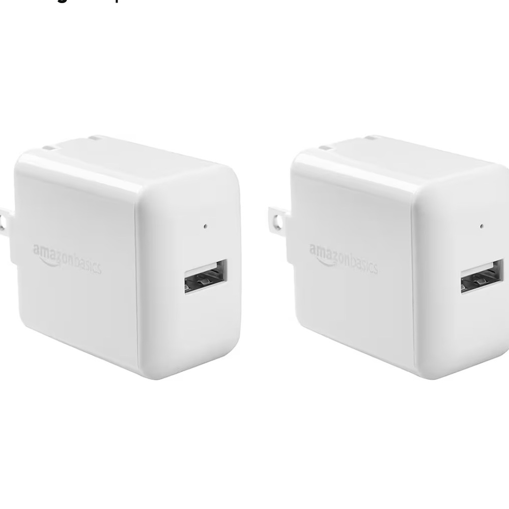 Amazon Basics USB Wall Charger - White